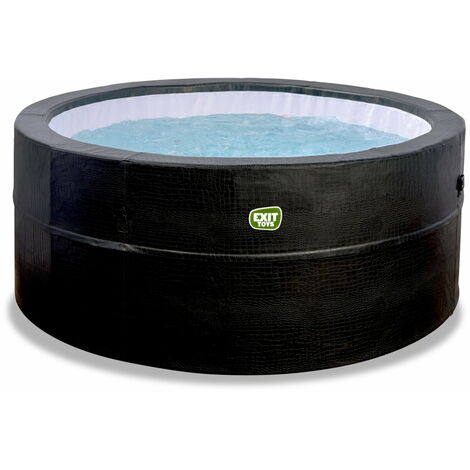 Exit Toys – Spa gonflable 4 personnes noir – Dimensions ø184 cm x 73 cm – Pompe filtrante jusqu'à 40°C – 120 jets d'air pour relaxation