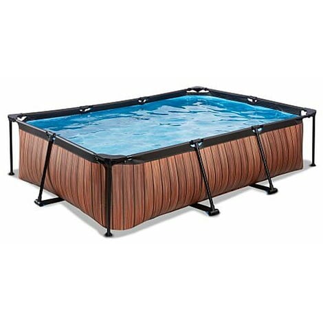 CHENDYY EXIT Wood pool 10ft x 6.6ft x 25.6in with filter pump - brown