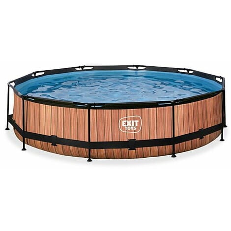 CHENDYY EXIT Wood pool 12ft x 30in with filter pump - brown