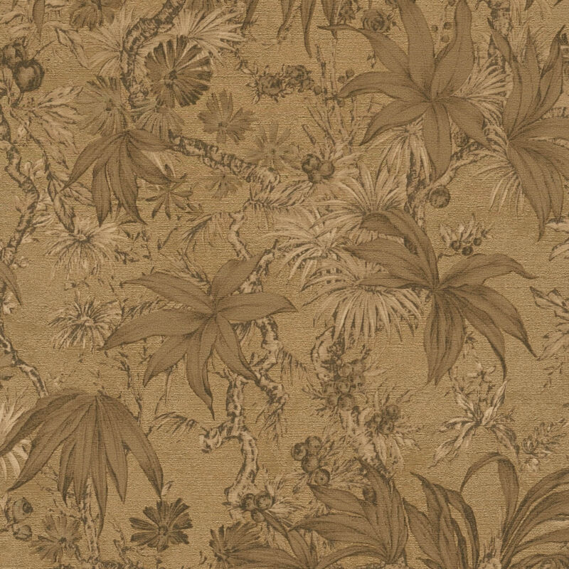 Exklusive Luxus Tapete Profhome 790472 Heißgeprägte Vliestapete Leicht Strukturiert Mit Floralen Ornamenten Und Metallic Effekt Gold Grau-beige