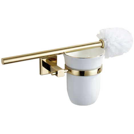 Exklusiver WC-Bürstenhalter aus Edelstahl  Badezimmer-Trinkglashalter, Toilettenbürstenhalter, Toilettengarnitur, Gold