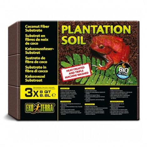 Exo Terra Brick 3Pack Plantation Soil (Coconut) 8.8L