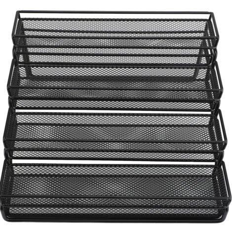 Expandable 4 Tier Seasoning Organizer Rack Stable Metal Frame Separable Seasoning Step Display Shelf For Countertops Inside Cabinets