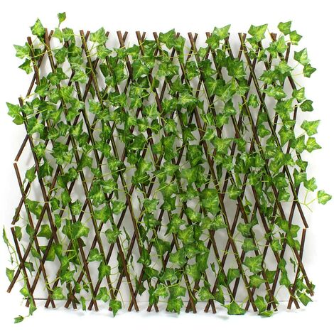 Expandable Artificial Faux Ivy Leaf Hedge Panels On Roll Garden Screen Fence 70cm
