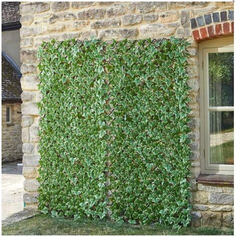 Expandable Artificial Ivy Leaf Trellis Privacy Screen 180x60cm Garden Fence Screening Panel for Balcony, Walls & Outdoor Use