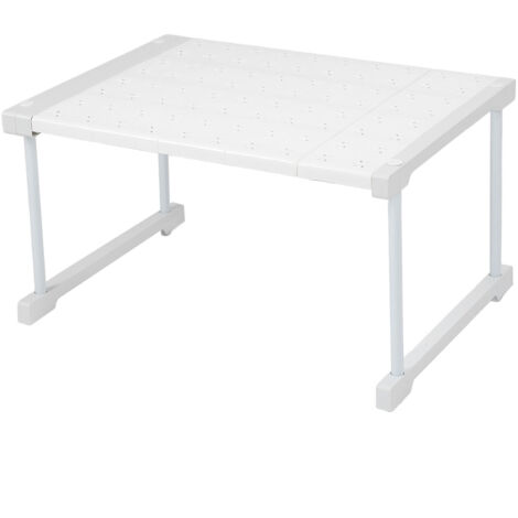 Expandable Cabinet Shelf Carbon Steel ABS PP Closet Storage Shelf Cabinet Organizer Riser Rack for Kitchen Cupboard Under Sink 67 to 88cm/26.4 to 34.6in