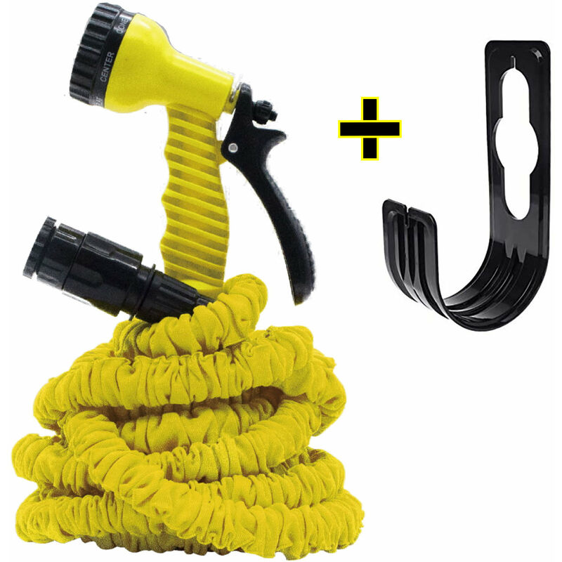 Expandable hose with spray gun and hose holder - 100 Foot