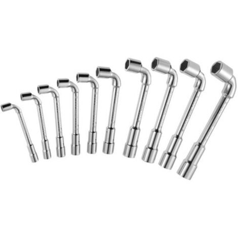 Expert – Jeu de 10 clés à pipe 6x12 pans E117387 – Pour écrous standard – Accès facile dans espaces restreints – Couple de serrage optimal