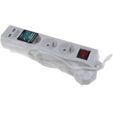 Expert-line - multipresa bianco+cavo 3 x 16 a. + interruttore e 2 porte usb - 487419 - 3219514874190