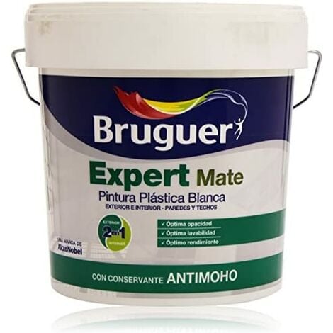 Expert peinture pp blanc mat 4l pour intérieur et extérieur 5208093 bruguer.