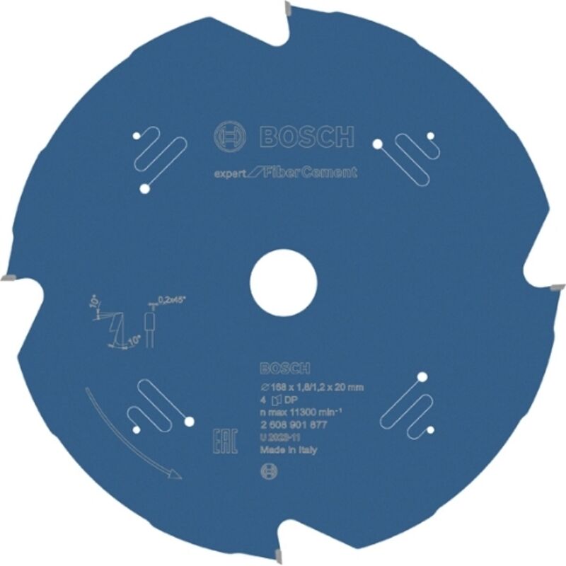 Bosch - Expert per fibrocemento 168x20x1,8/1,2 mm, t4. per seghe circolari portatili