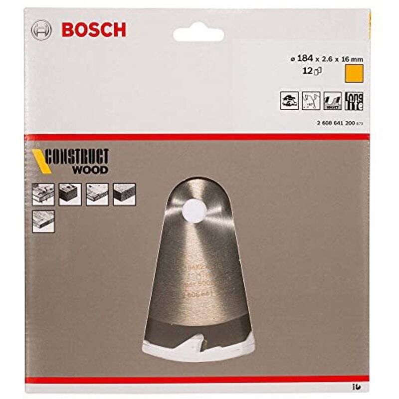 Bosch - 2 608 641 200 - de lama Costruire Lama circolare per legno (184 x 16 x 2,6 mm, 12)