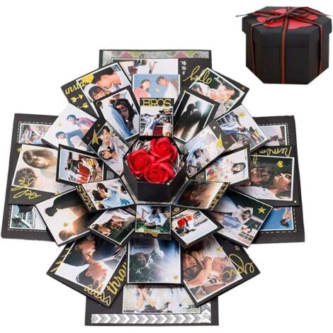Explosion Box Coffret Cadeau, Album Photo Créatif, Scrapbooking, Album Photo, Coffret Cadeau, Souvenir D'amour, DIY Boîte Surprise Faite À La Main Pour Mariage, Anniversaire, Saint Valentin, Fête D'an
