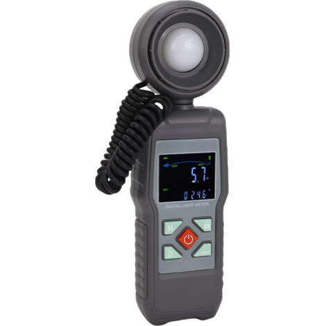 Exposimètre numérique 200 000 LX avec écran LCD et capteur orientable à 360 degrés pour la mesure de la température et de l'éclairement