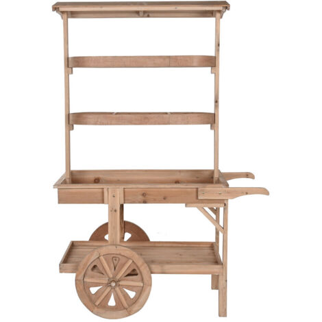 Expositor Abeto Mdf 108X53X167 Carro Natural