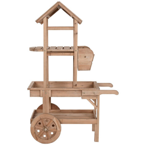 Expositor Abeto Mdf 87X42X135 Carro Natural