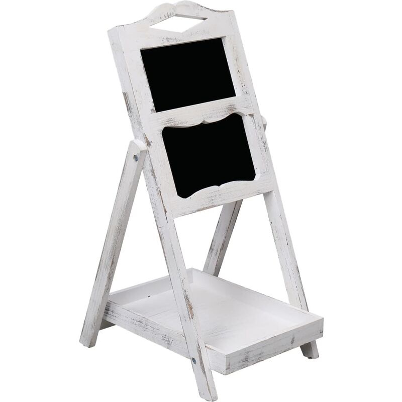 

Expositor con pizarra de madera blanco 33x39x75 cm