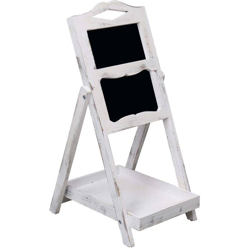 

vidaXL Expositor con pizarra de madera blanco 33x39x75 cm - Blanco