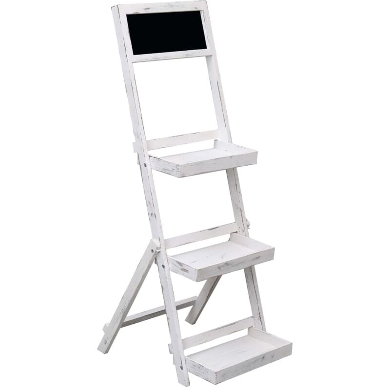 

vidaXL Expositor con pizarra de madera blanco 42x40x120 cm - Blanco