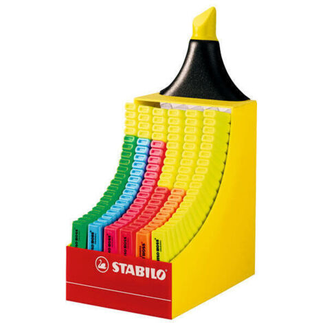 EXPOSITOR DE CARTON CON FORMA STABILO BOSS 120 UNIDADES SURTIDAS 6 COLORES TRAZO 2/5MM. STABILO 70/120-2