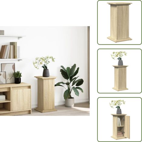 Expositor de farolillos - vidaXL Pedestal expositor con almacenaje roble Sonoma 31x30x60 cm - Armario con puerta