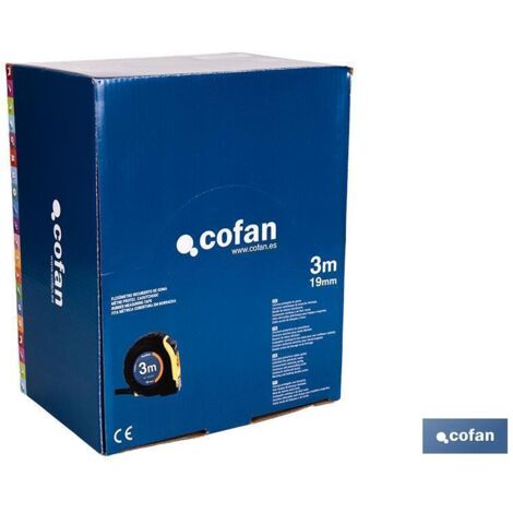 expositor de flexómetros con protección de goma 19 mm x 3 m 12 uds.