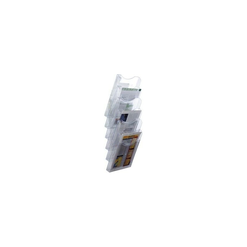 

Expositor mural archivo 2000 de pared 6 bandejas din a4 transparente 155x239x665 mm separadores moviles ajustables