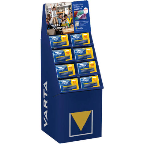Expositor promocional longlife power 8+4, 89 packs (50 packs aa + 39 packs aaa) varta