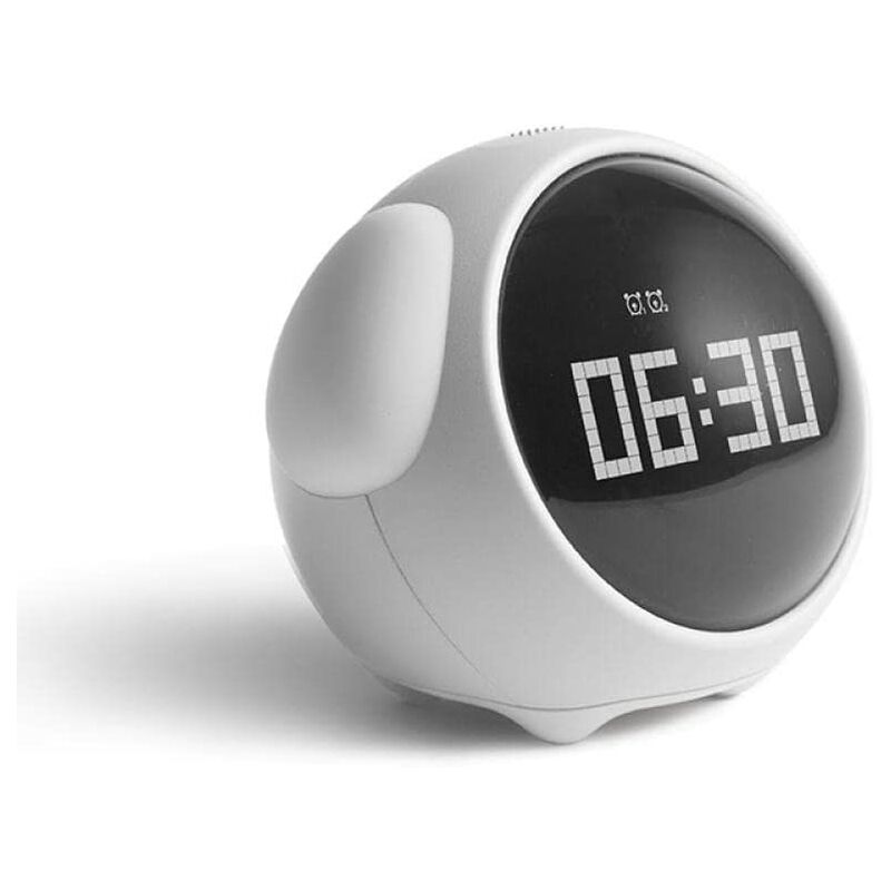 

Expresión de dibujos animados Reloj despertador pequeño para niños Estudiante inteligente Lámpara LED de cabecera Reloj digital electrónico