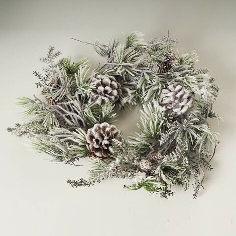 Express Flor Corona di pino/abete artificiale con ananas nevoso 40 cm (1 pz.), 8435461501308