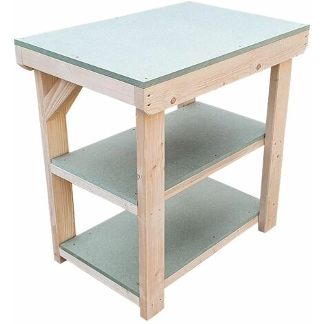 Express Workmate, Wooden Workbench Range, UniMDF 18mm,  3ft(90cm),  Double shelf