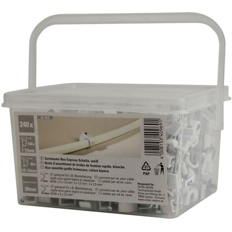 Expressschellen-Box weiß 240-teilig Nagelschellen