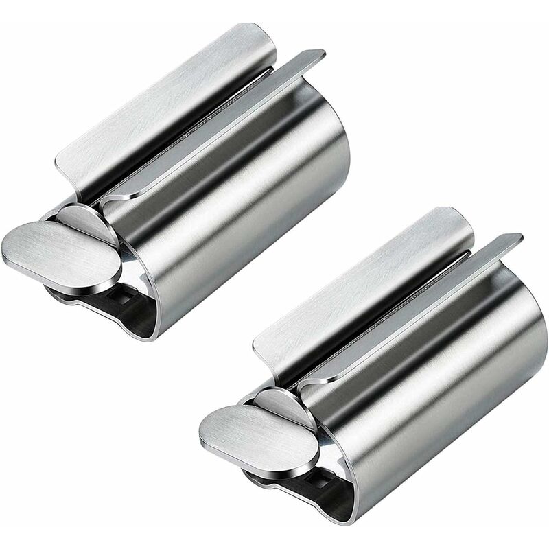 

Exprimidor de tubo dispensador de pasta de dientes de acero inoxidable con prensa de tubo de 2 piezas para pasta de dientes, Color de cabello,