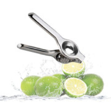 Exprimidor manual de acero inoxidable para limones, cítricos y limas, con mango de liberación rápida.