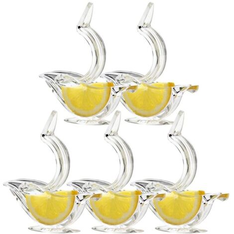 Exprimidor manual de cítricos para limones, extrae el jugo de rodajas de limón acrílicas (5 unidades)