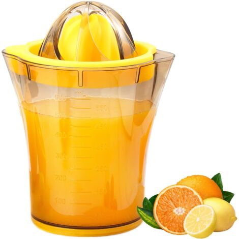 Exprimidor manual de limón y naranja, prensador de limón y lima, exprimidor y exprimidor manual de limón y lima con recipiente de 20 oz y 2 picos vertedores