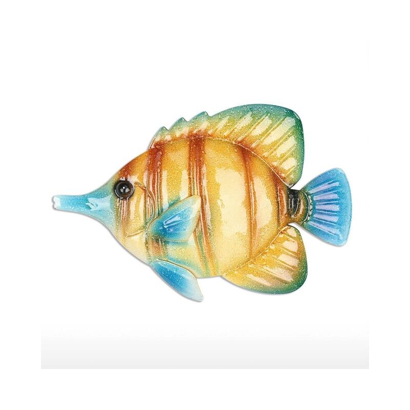 Exquisite Stripe Tropical Fish Wrought Iron Wall