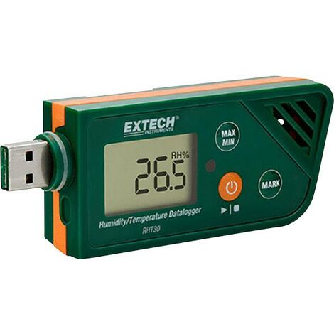 Extech RHT30 Enregistreur de données multifonction Valeur de mesure humidité de l'air, température -30 à +70 °C 0.1 à 99.9 % HR fonction PDF X723831