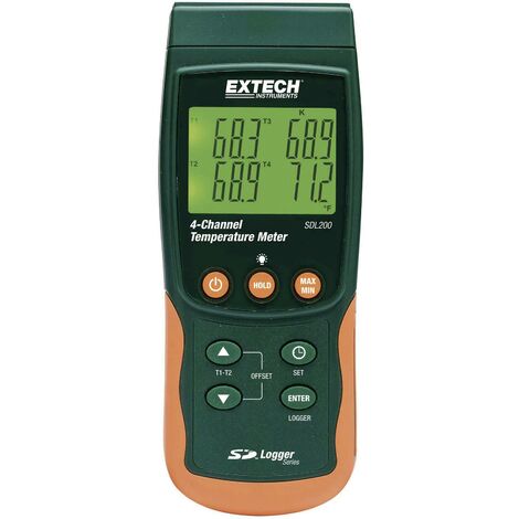 Extech SDL200 Appareil de mesure de température -199 - +1700 °C sonde K, J, T, E, R, S, Pt100 fonction enregistreur de données Q72625