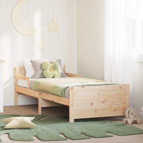 Extendable Bed Frame for Kids Other Brown 80 x 130 / 165 / 200 cm vidaXL