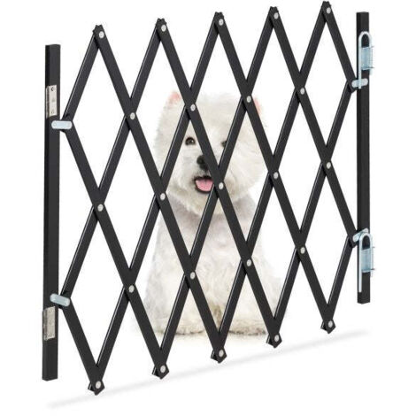 Extendable dog barrier in black