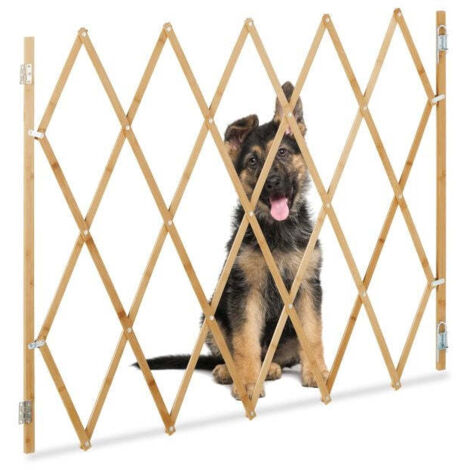 Extendable dog barrier natural bamboo
