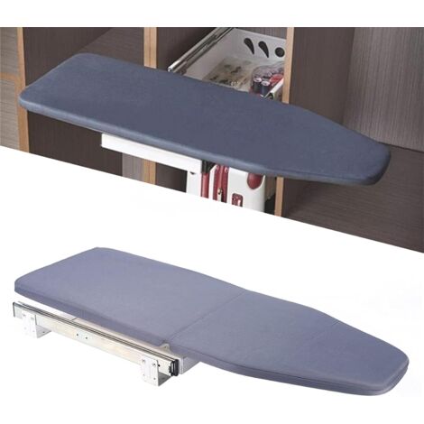 Extendable Ironing Board, Foldable Ironing Board, Space-saving Folding Ironing Board, 180° Rotation Ironing Board Storage in cupboard, 81x31x15cm, Grey