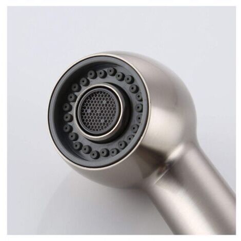 Extendable Shower Head for Kitchen Faucets with 2 Spray Patterns, Replacement Shower Head for Kitchen Mixer Taps, Brushed Nickel