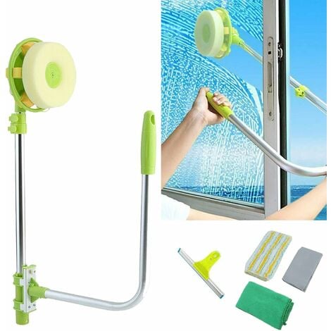 Professional Window Squeegee Cleaner, 2 in 1 Shower Squeegee with Extension  Pole, 62 Telescopic Window Washing Equipment with Bendable Head, Glass Cleaning  Tools for Indoor/Outdoor High Window