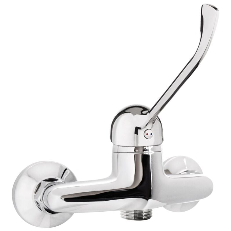 Remer - Extended Lever Chrome Plated Wall Mounted Tap Shower Mixer Easy Usable