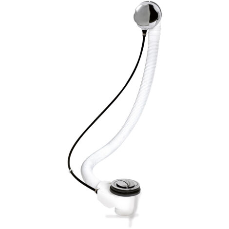 Extended Pop Up Bath Waste & Overflow for Baths up to 10mm Thick - Chrome