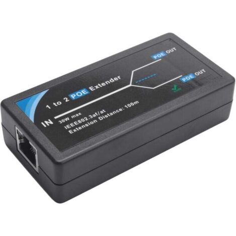 Extender PoE a 2 porte 10/100 Mbps con ingresso/uscita standard IEEE 802.3af per telecamere IP, estensione della portata di 100 metri