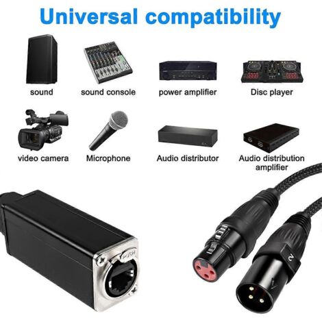 Extendeur Ethernet DMX512 XLR mâle/femelle vers RJ45 femelle --