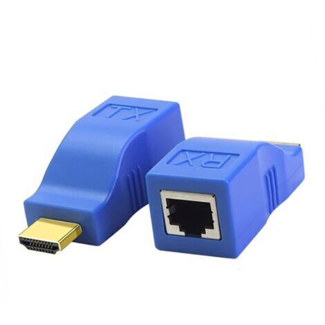Extendeur RJ45 HDMI 1.4,Adaptateur HDMI vers RJ45,Répéteur de convertisseur HDMI vers Ethernet,Distance d'application jusqu'à 30 m - Pour affichage HDTV 4K 2K 1080p avec 3D